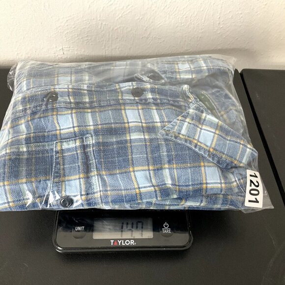 Orvis Shirt Men Large Blue Plaid Button Up 100% Cotton Long Sleeve Active Fit - Picture 15 of 15